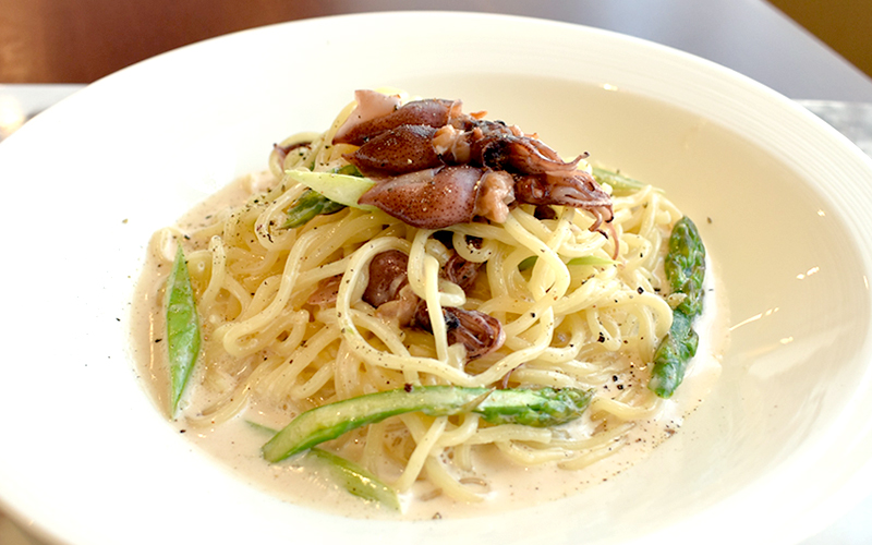 ホテル・ザ・ウエストヒルズ・水戸のレストラン「ガーデンキッチン・リチェッタ」4月のパスタ